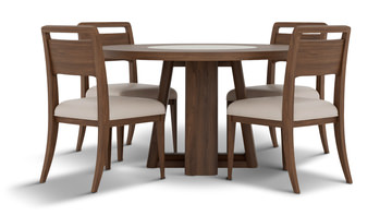 Amelia Round Dining Table And 4 Upholstered Chairs