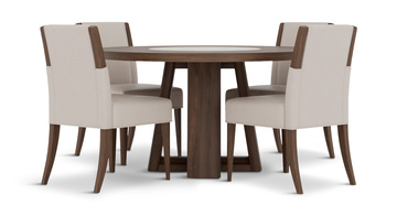 Amelia Round Dining Table And 4 Side Chairs