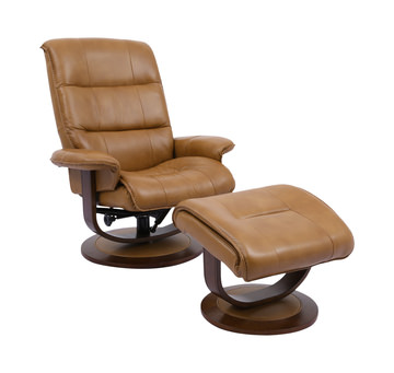 Knight Swivel Recliner And Ottoman - Butterscotch Knight