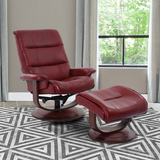 Knight Swivel Recliner And Ottoman - Rouge thumbnail 2