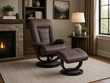 Salem Recliner And Ottoman - Grey
