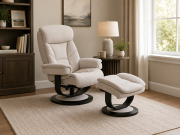 Harvey Recliner And Ottoman - Sand