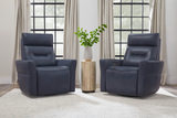 Remmington Leather Power Swivel Glider Recliner - Vintage Navy thumbnail 8