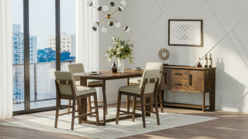 Ronan Counter Table With 4 Stools