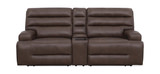 Remington Leather Power Sofa With Console  thumbnail 1