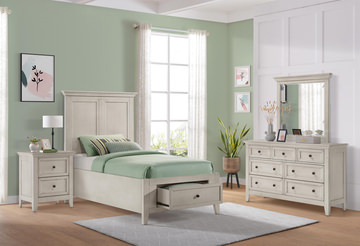 Summerville White Twin Storage Bedroom Suite