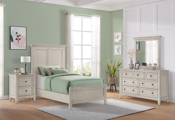 Summerville White Twin Panel Bedroom Suite