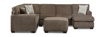 Crew Sectional with Right Chaise - Brown