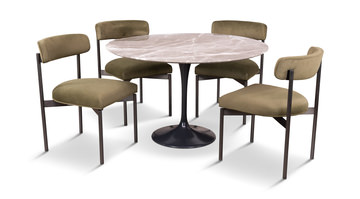 Flute Dining Table With 4 Coley Chairs
