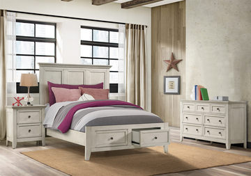 Summerville White Full Panel Bedroom Suite