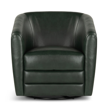 Edith Forest Green Swivel Chair-Forest Green