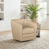 Edith Taupe Swivel Chair-Taupe thumbnail 4
