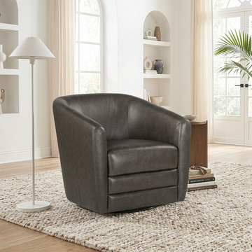 Edith Grey Swivel Chair-Grey