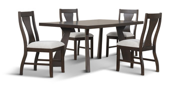 Nutmeg Dining Table With 4 Upholstered Chairs