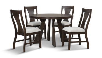 Nutmeg Round Dining Table With 4 Upholstered Chairs