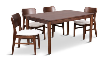 Silas Square Extension Table With 4 Panel Back Side Chairs