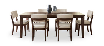Bridgette Leg Dining Table with 4 Upholstered Side Chairs