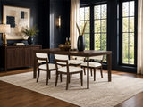 Bridgette Leg Dining Table with 4 Upholstered Side Chairs thumbnail 2