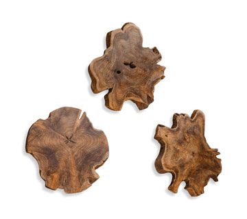 Kalani Natural Teak Wall Décor Set Of 3