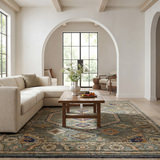 Legacy Medallion Emerald/Sky Area Rug - 7′10″ X 10′10″ thumbnail 3