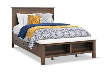 Williamsport King Storage Bed With Upholstered Footboard Bench