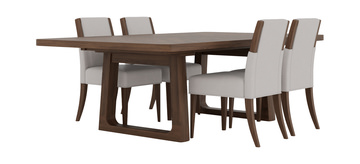 Amelia Extension Dining Table With 4 Upholstered Chairs