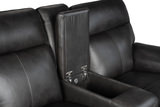 Zurich Leather Loveseat - Smokey Grey thumbnail 4