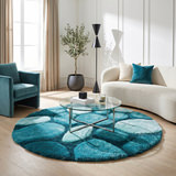 Mateos Emerald Green Shag Area Rug - 7′0″ Round thumbnail 2