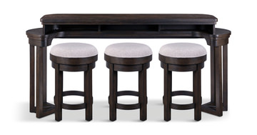 Wila Console Bar With 3 Upholstered Stools