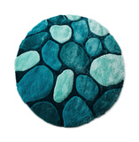 Mateos Emerald Green Shag Area Rug - 7′0″ Round thumbnail 1