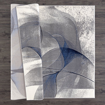 Alexia Blue/Gray/Ivory Area Rug - 5′2″ X 7′5″