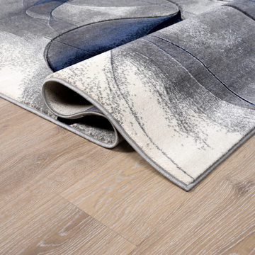 Alexia Blue/Gray/Ivory Area Rug - 5′2″ X 7′5″