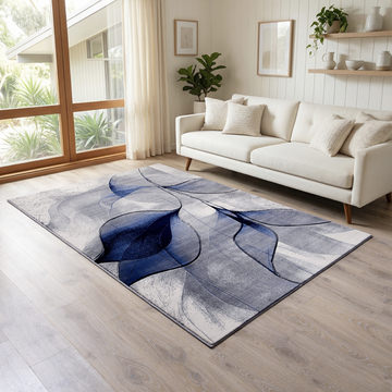 Alexia Blue/Gray/Ivory Area Rug - 5′2″ X 7′5″