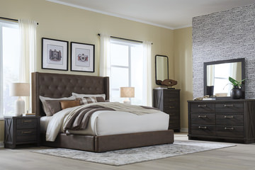 Grandeur Queen Storage Bed - Brown
