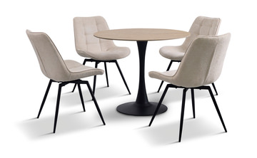Skye Dining Table With 4 Chairs - Beige