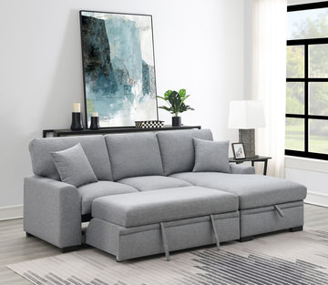 Pepin II Grey Sleeper Sectional