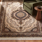 Masterpiece Medallion Ivory Area Rug - 7′10″ X 10′10″ thumbnail 3
