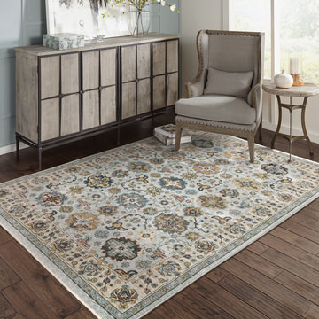 Aberdeen Mosaic Grey Area Rug - 7′10″ X 10′10″