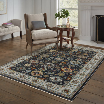 Aberdeen Mosaic Charcoal Area Rug - 5′3″ X 7′6″