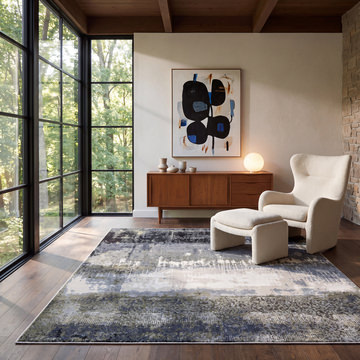Caravan Blue/White Tie Dye Area Rug - 3′3″ X 5′0″