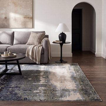 Caravan Blue/White Tie Dye Area Rug - 3′3″ X 5′0″