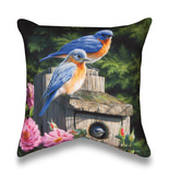 18″ Birdhouse Blues Pillow thumbnail 1