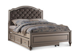 Chantilly Full Upholstered Bed - Silver thumbnail 1
