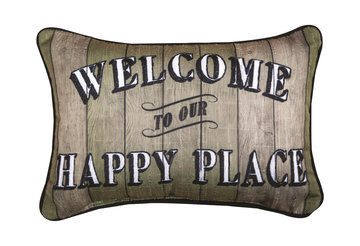 Welcome to our Happy Place Pillow