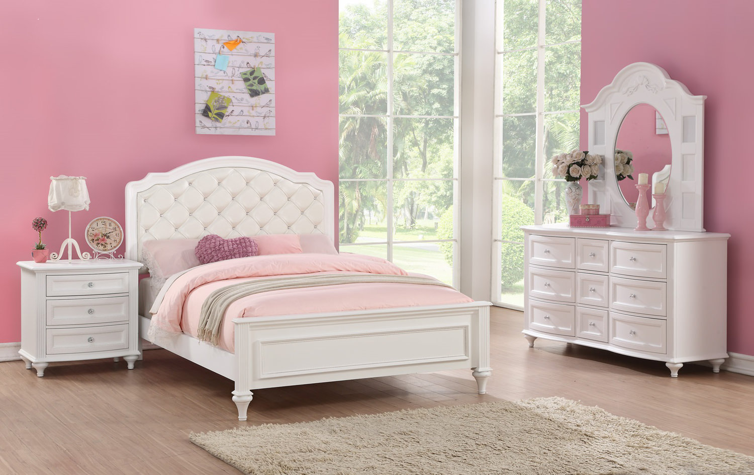 Chantilly Upholstered Bedroom Suite - White | HOM Furniture