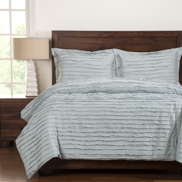 Tattered Twin Duvet Set - Blue