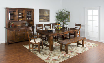 Tuscany Dining Table With 4 Side Chairs, 2 Arm Chairs And Bench