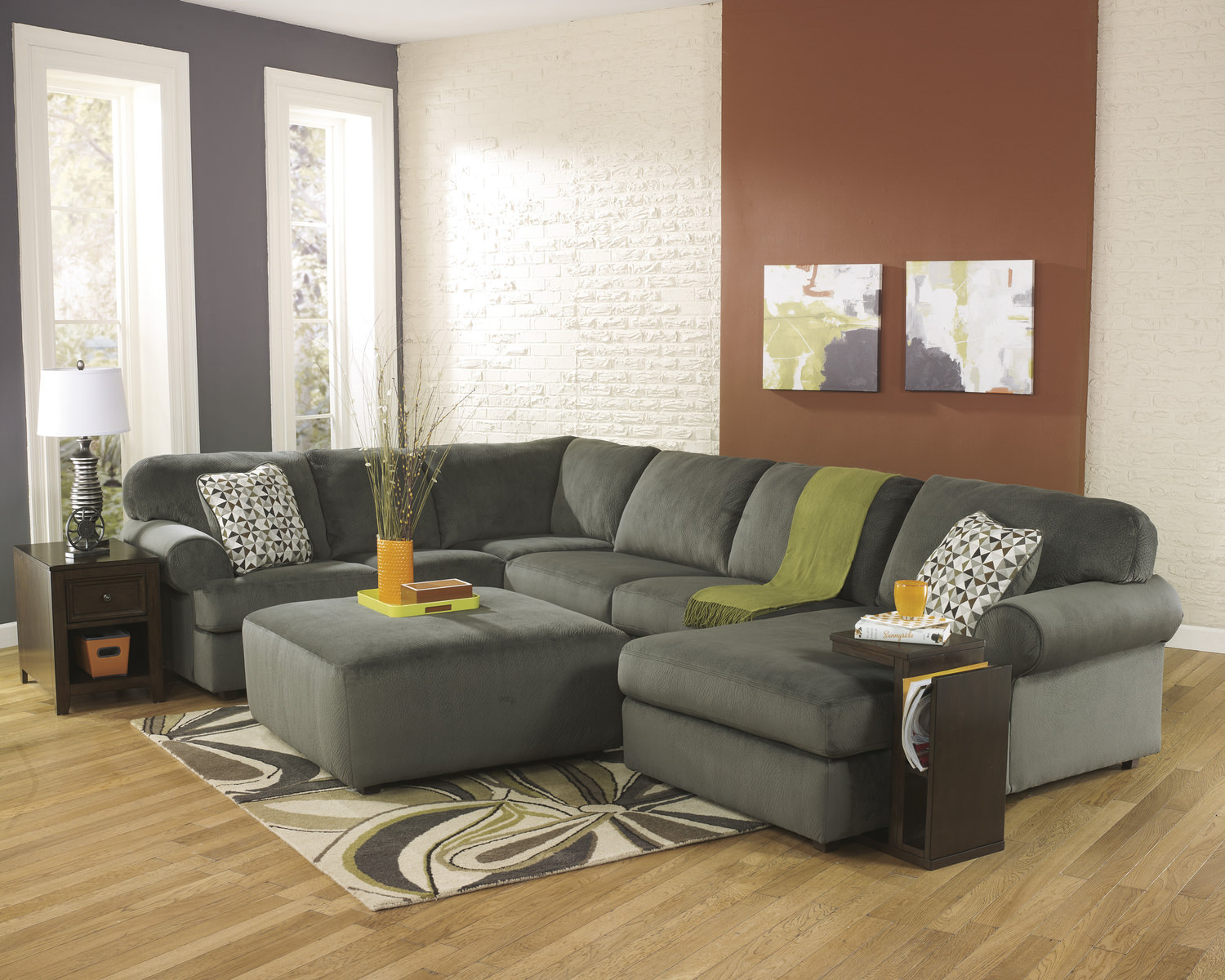 Coach 3 Piece Sectional Hom Furniture Coach 3 Piece Sectional Pewter