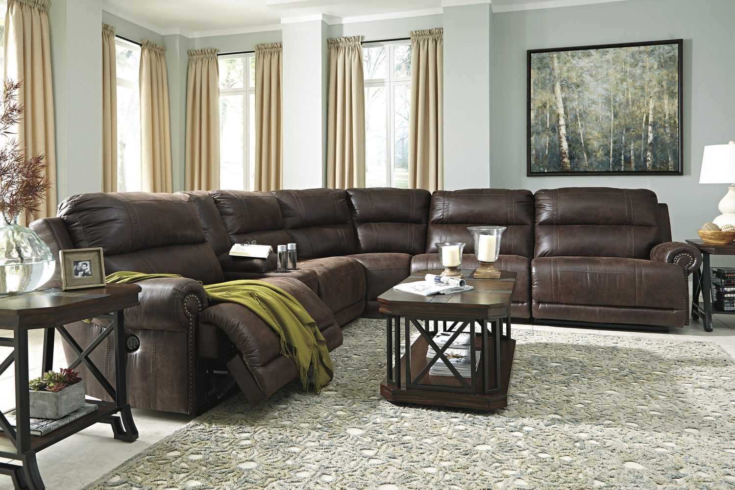 Placer 6 Piece Reclining Modular Sectional Dock86 Placer 6 Piece Reclining Modular Sectional