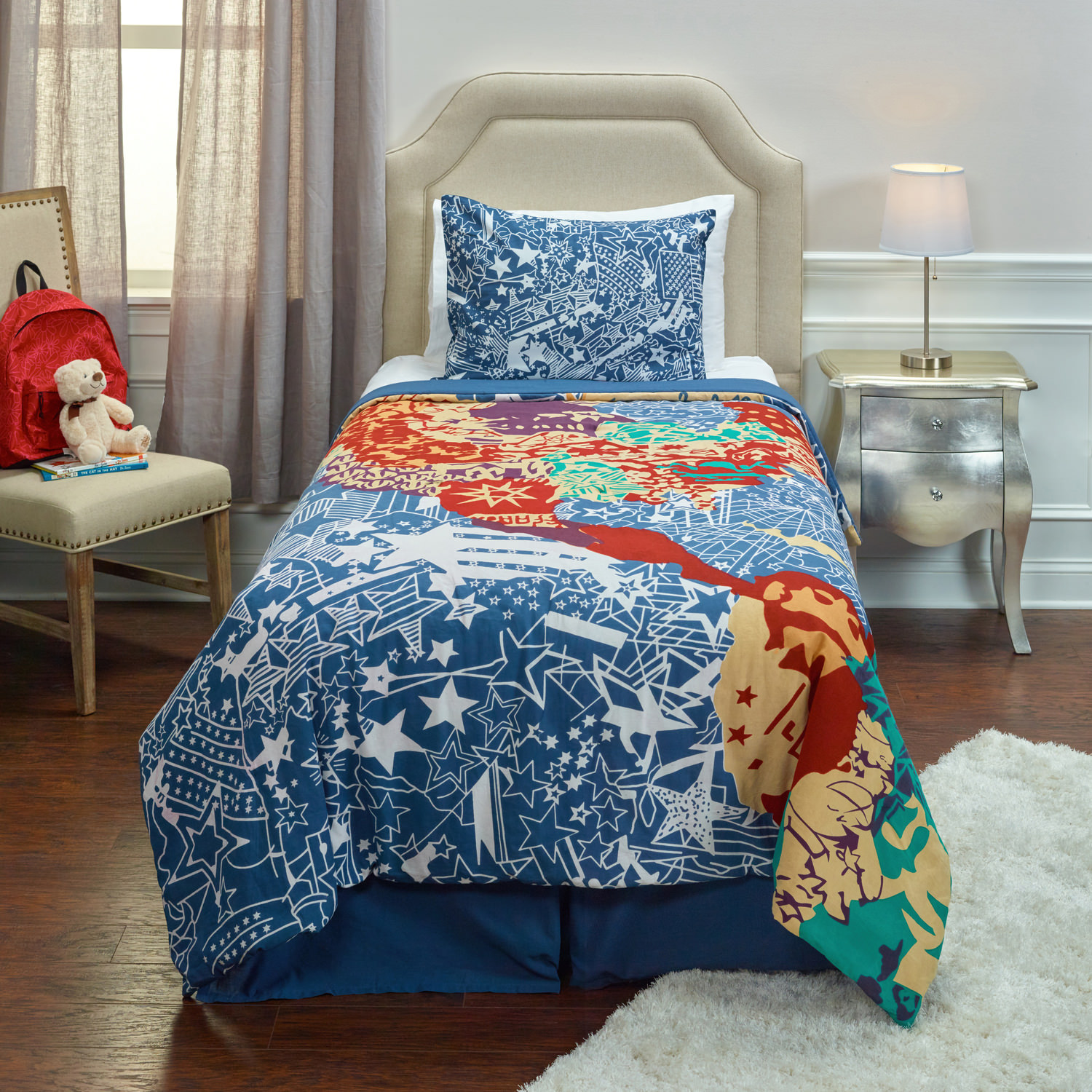 Travel Blue Comforter Set Hom Furniture